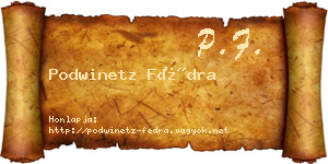 Podwinetz Fédra névjegykártya